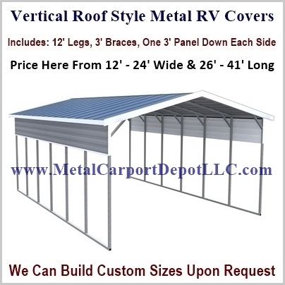 Vertical Roof Style Metal RV Covers